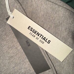 Essentials Fear of God hoodie, medium, heather grey; brand new, tags still on